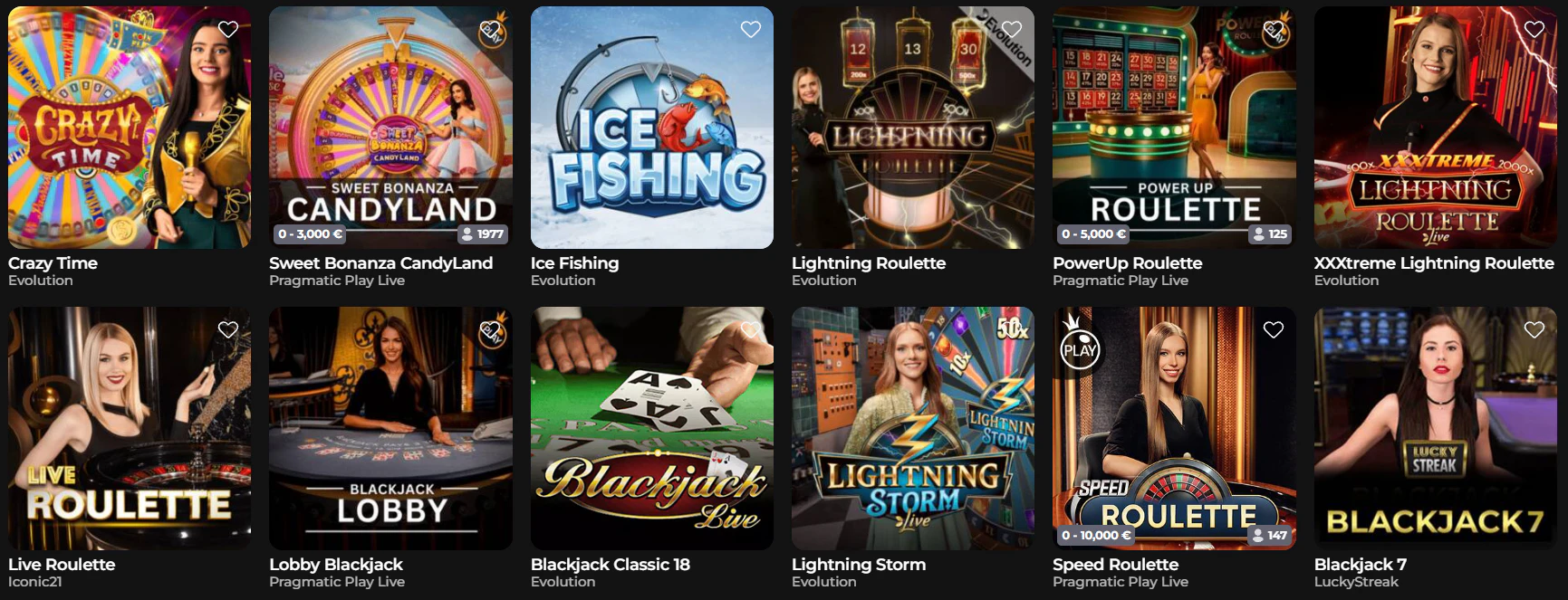 Winaura Casino juegos de casino en vivo con crupieres