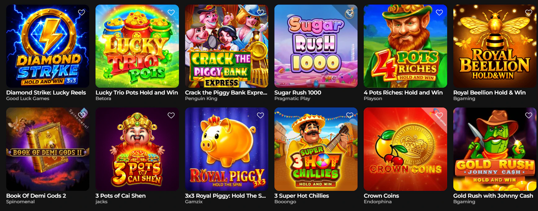 Winaura Casino tragaperras y juegos de proveedores